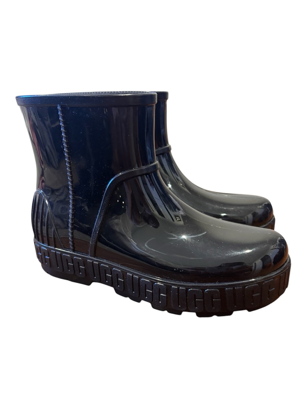 UGG Women's Rain Boots "Drizlita" Shiny Black Size 7 NWOB